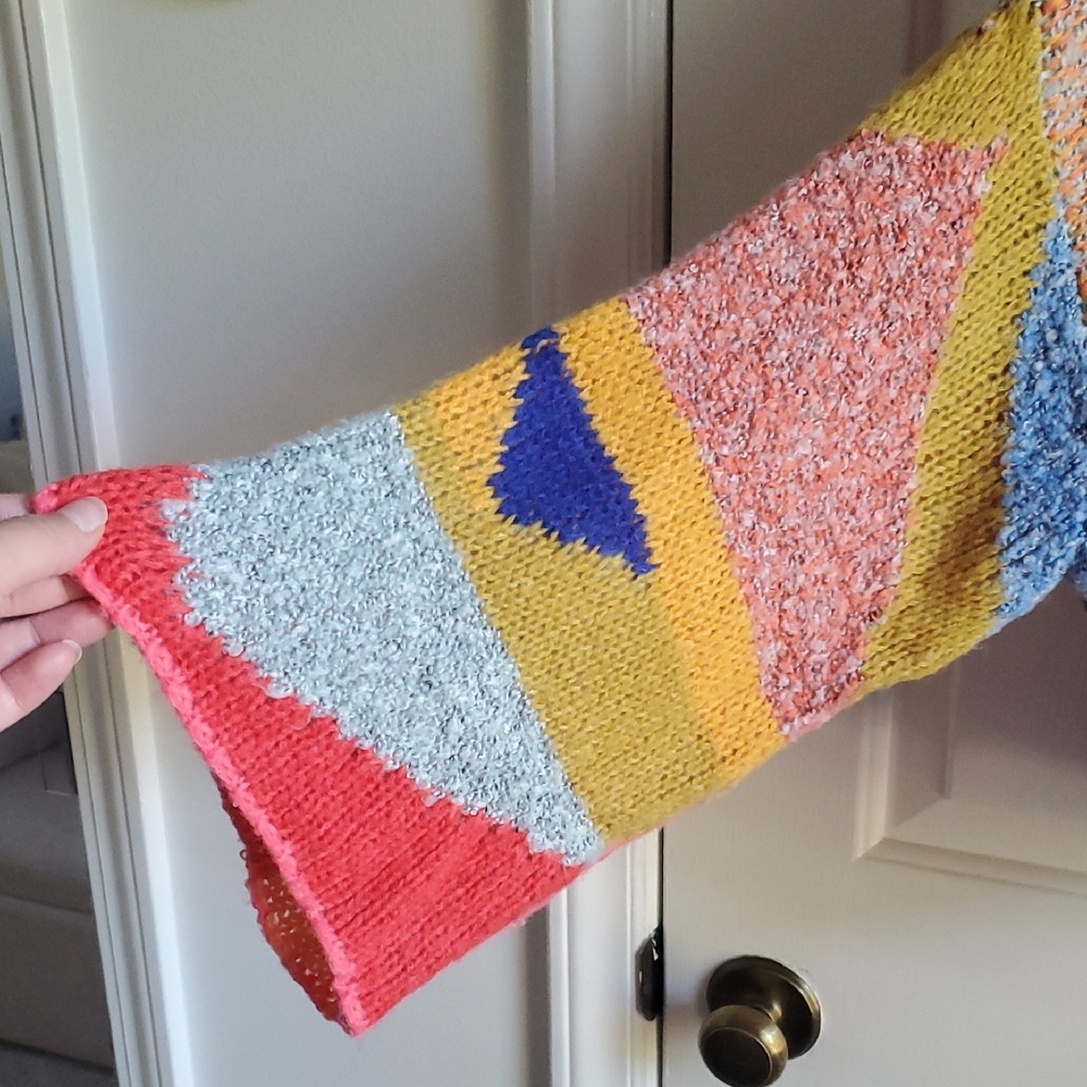 Colorful Patchwork Women's Sweater - Picture 4 of 8